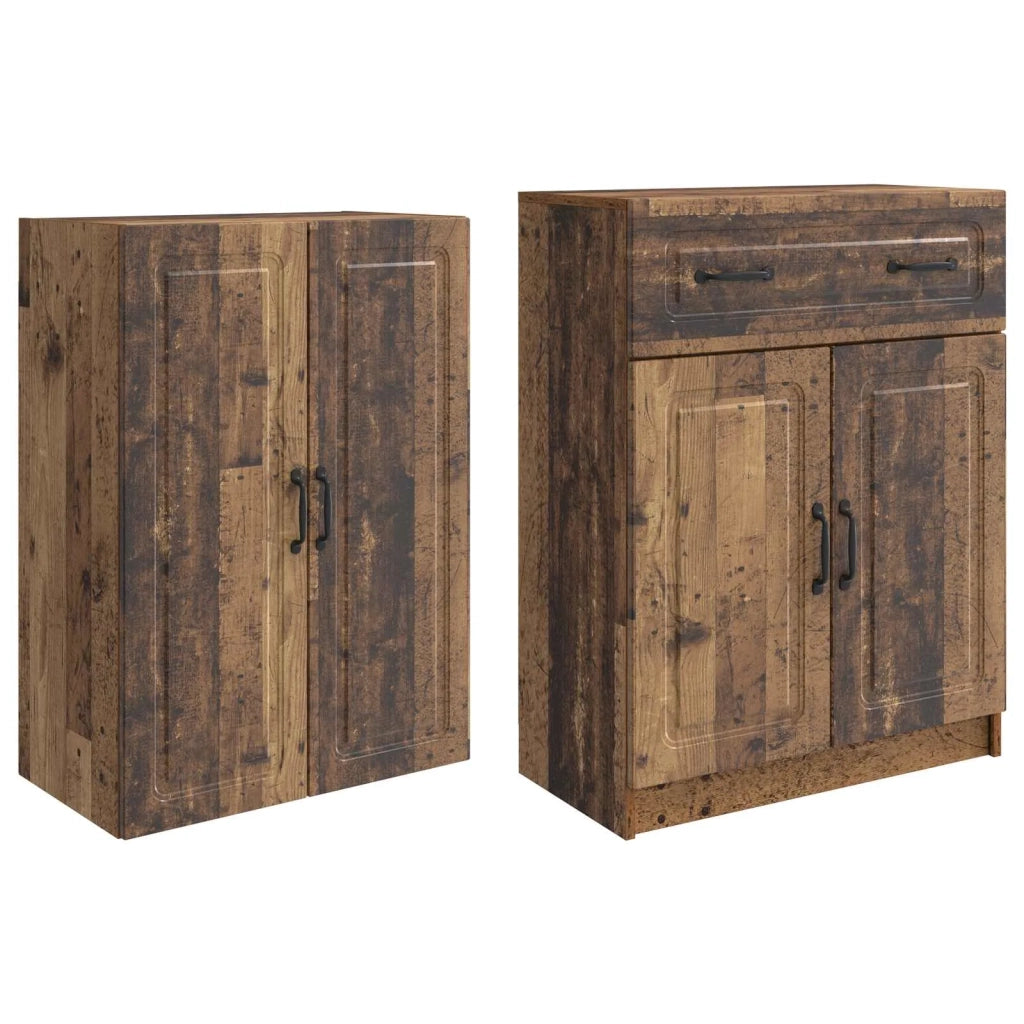 Set di armadi 2 pcs Legno antico Legno ingegnerizzato