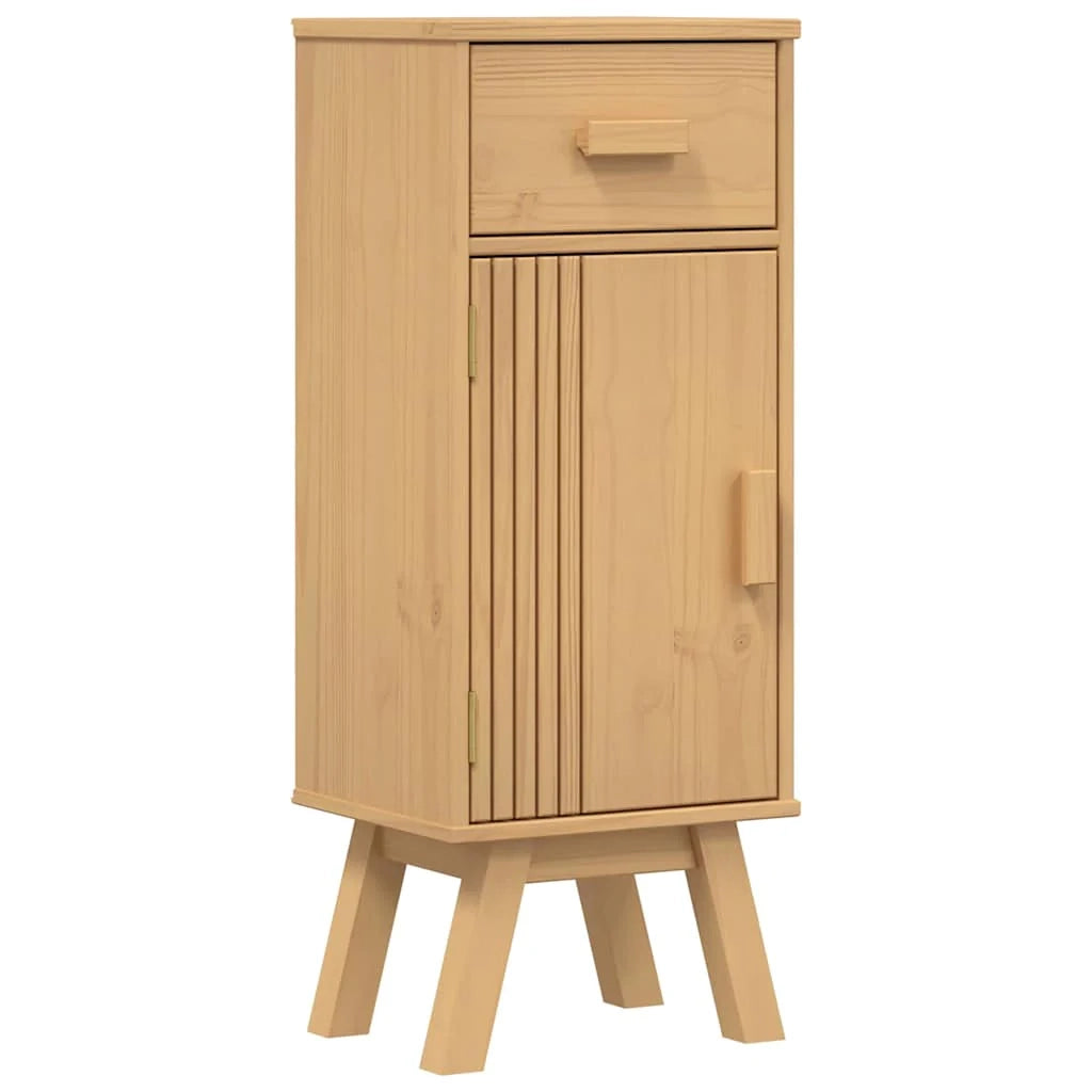 Mobiletto da bagno compatto con contenitore modulare 35 x 30 x 90 cm in legno di pino marrone 02_0058495