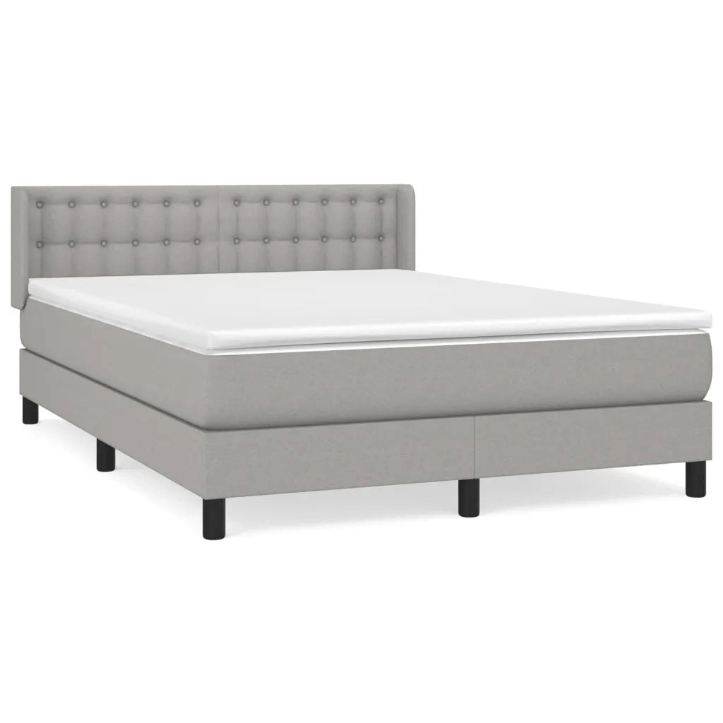 Giroletto a Molle con Materasso Grigio Chiaro 140x200cm Tessuto 3130033