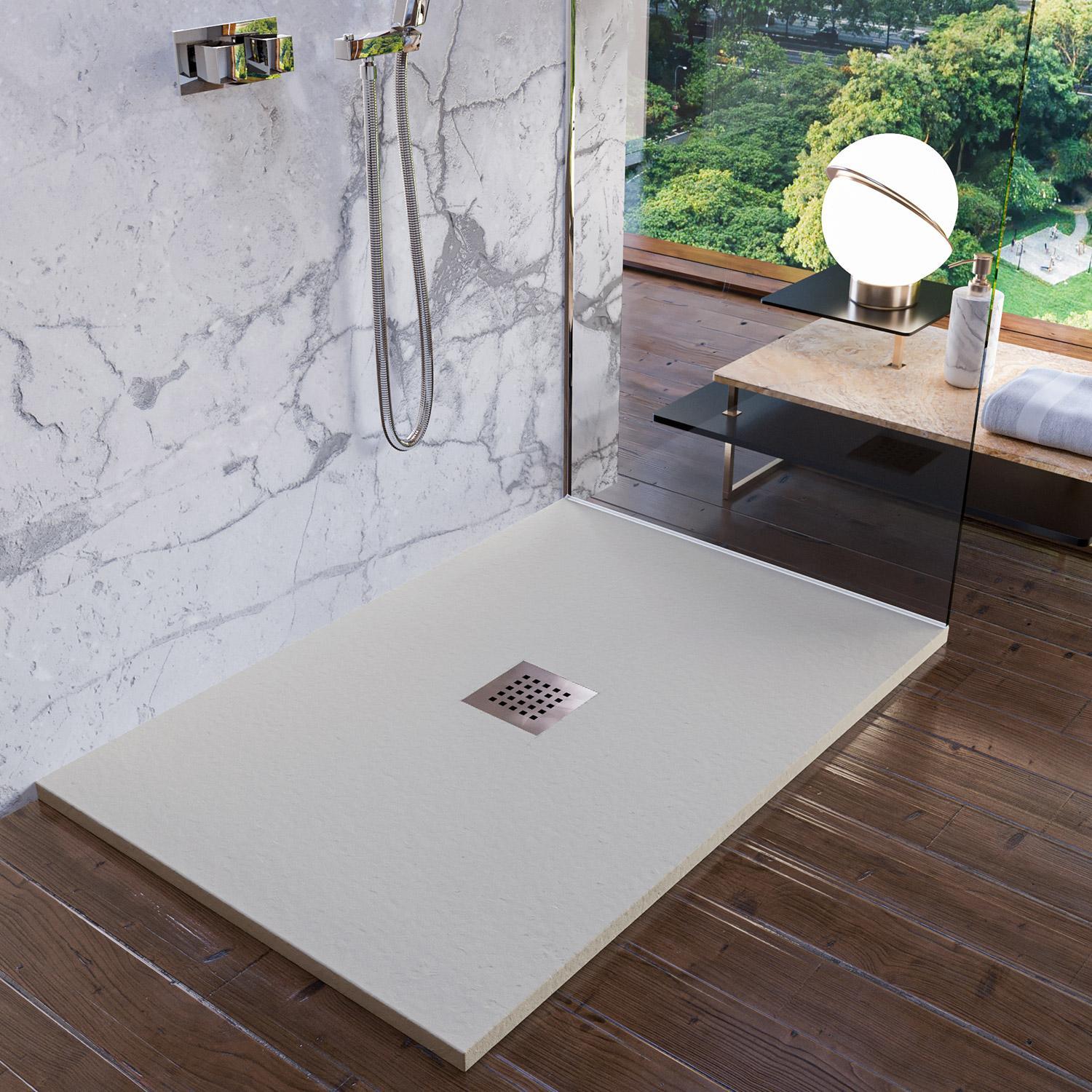 Piatto Doccia in Pietra 75x140 cm Bonussi Ardesia Stone Central Crema