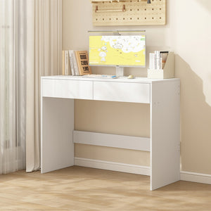 SCrivania per computer bianca moderna con 2 cassetti LOFT Tavolo da toeletta 100 cm
