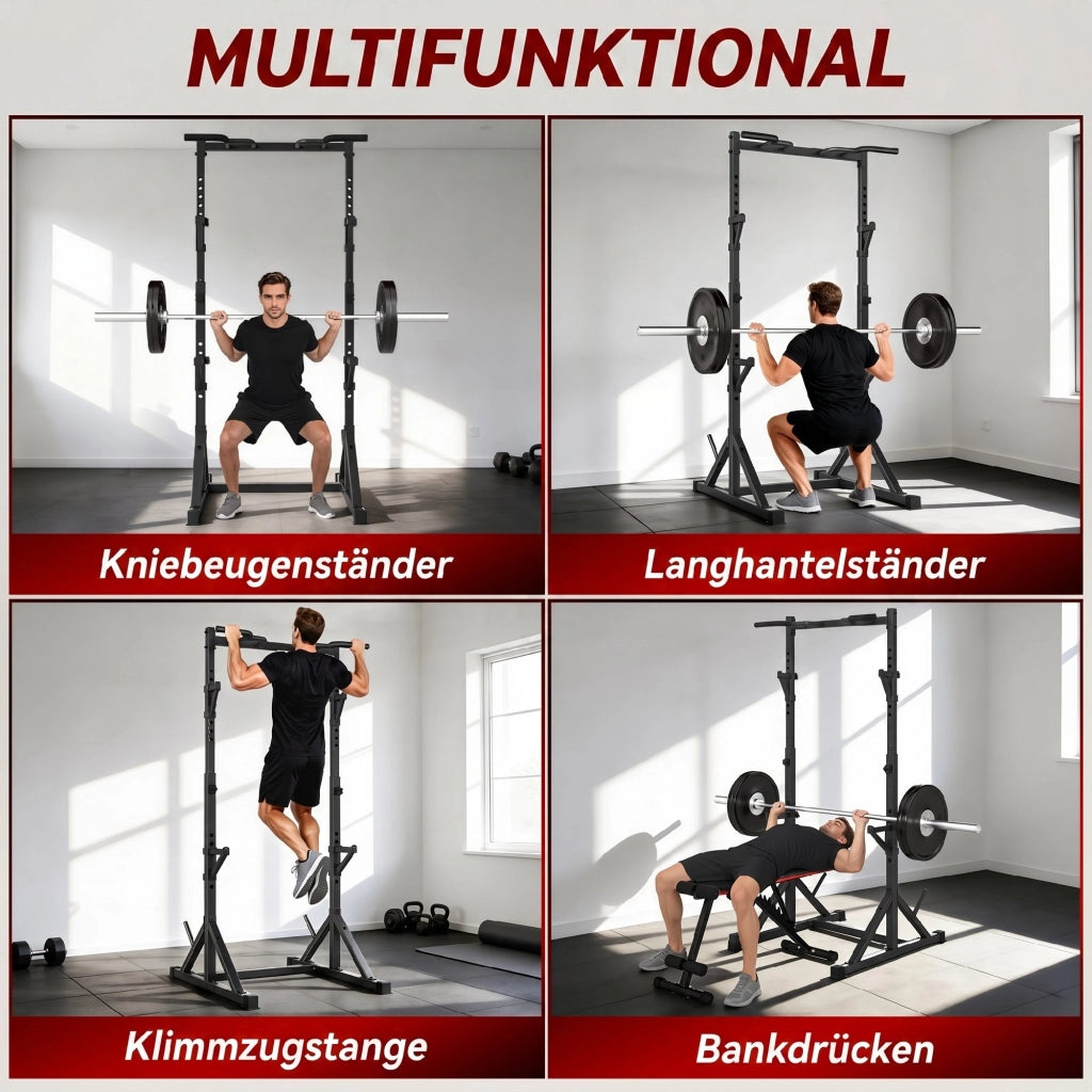 Supporto per manubri a 2 livelli ¨C Xylo ¨C Acciaio, portata 200 kg, rack squat