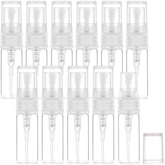 Mini-bottiglie da spruzzo 40 pezzi - 3 ml - Navicella - Flacone di profumo - Vetro trasparente - Coperchio in plastica - Nebbia fine - Flacone di profumo