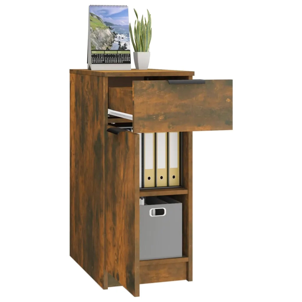 Armadietto Scrivania Rovere Fumo 33,5x50x75cm Legno Multistrato 817129