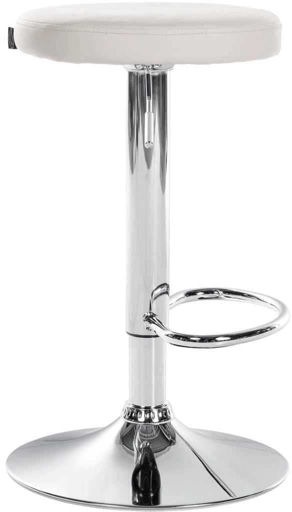 Set di 2 sgabelli da bar Ponte in similpelle bianco,Metallo in look cromato