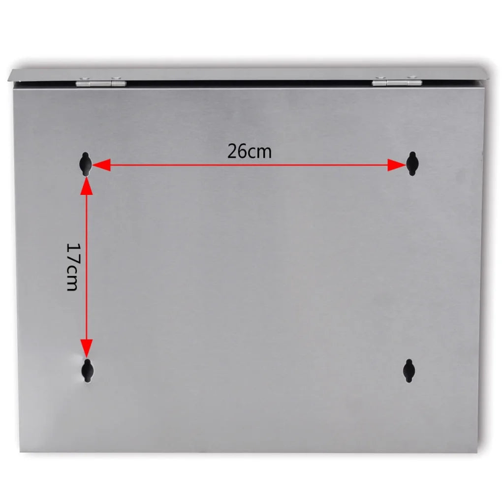 Cassetta della posta in acciaio inossidabile 37,5 x 13 x 31 cm CFW6376197