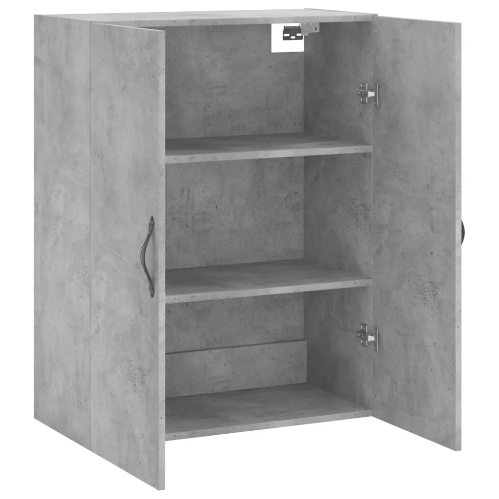 Mobile a Parete Grigio Cemento 69,5x34x90 cm Legno Multistrato