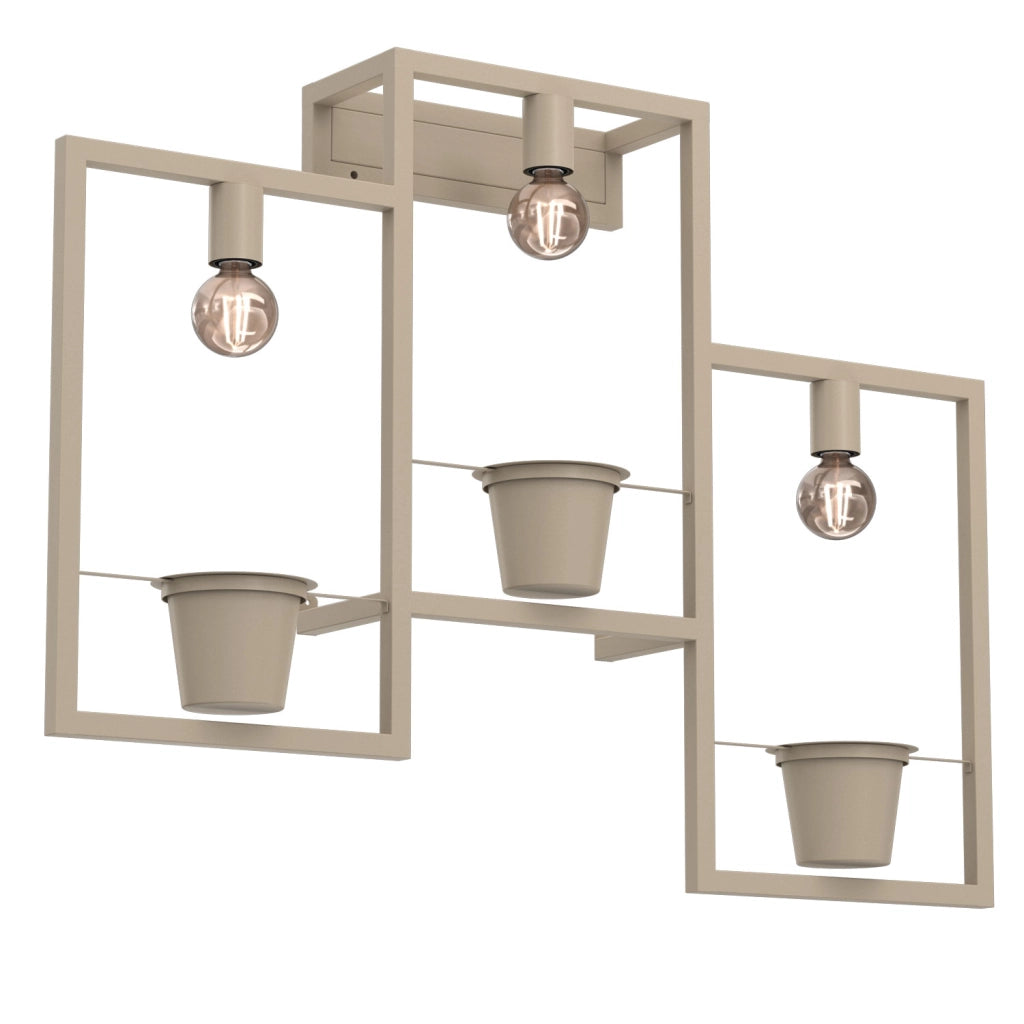 Applique Flores 3xE27 beige metallo Luminex