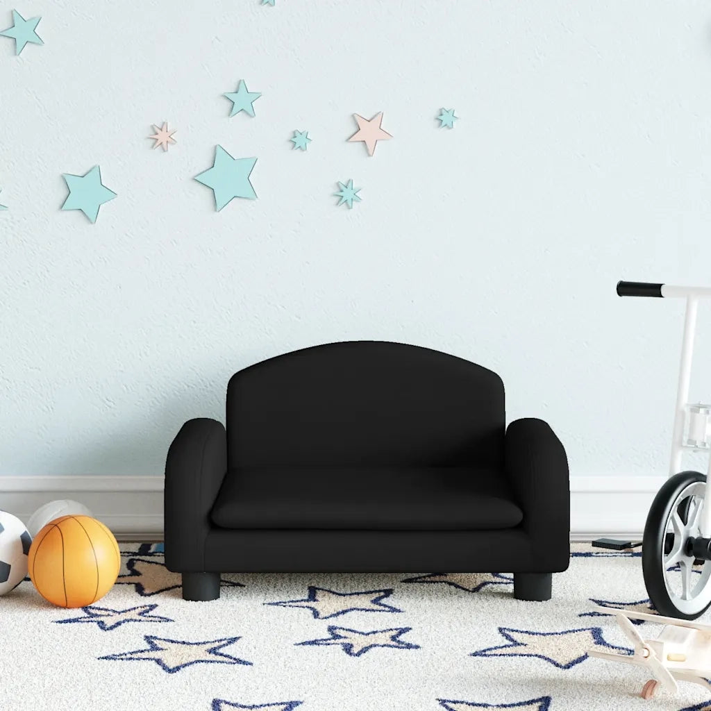 Divano per Bambini-Sofa-Divanetto Nero 50x40x30 cm in Tessuto