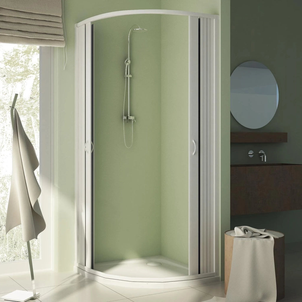 Box Doccia Semicircolare 75x75 CM H185 Raggio 55 PVC mod. Sharp Centrale