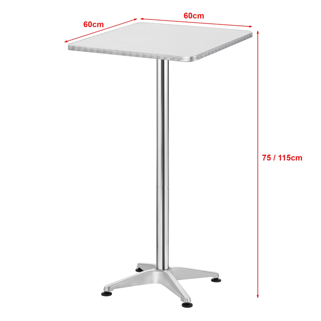 Tavolo Alto da Bar Järpen con Piano Ribaltabile e Altezza Regolabile 75/115 cm - Colore Argento [en.casa]