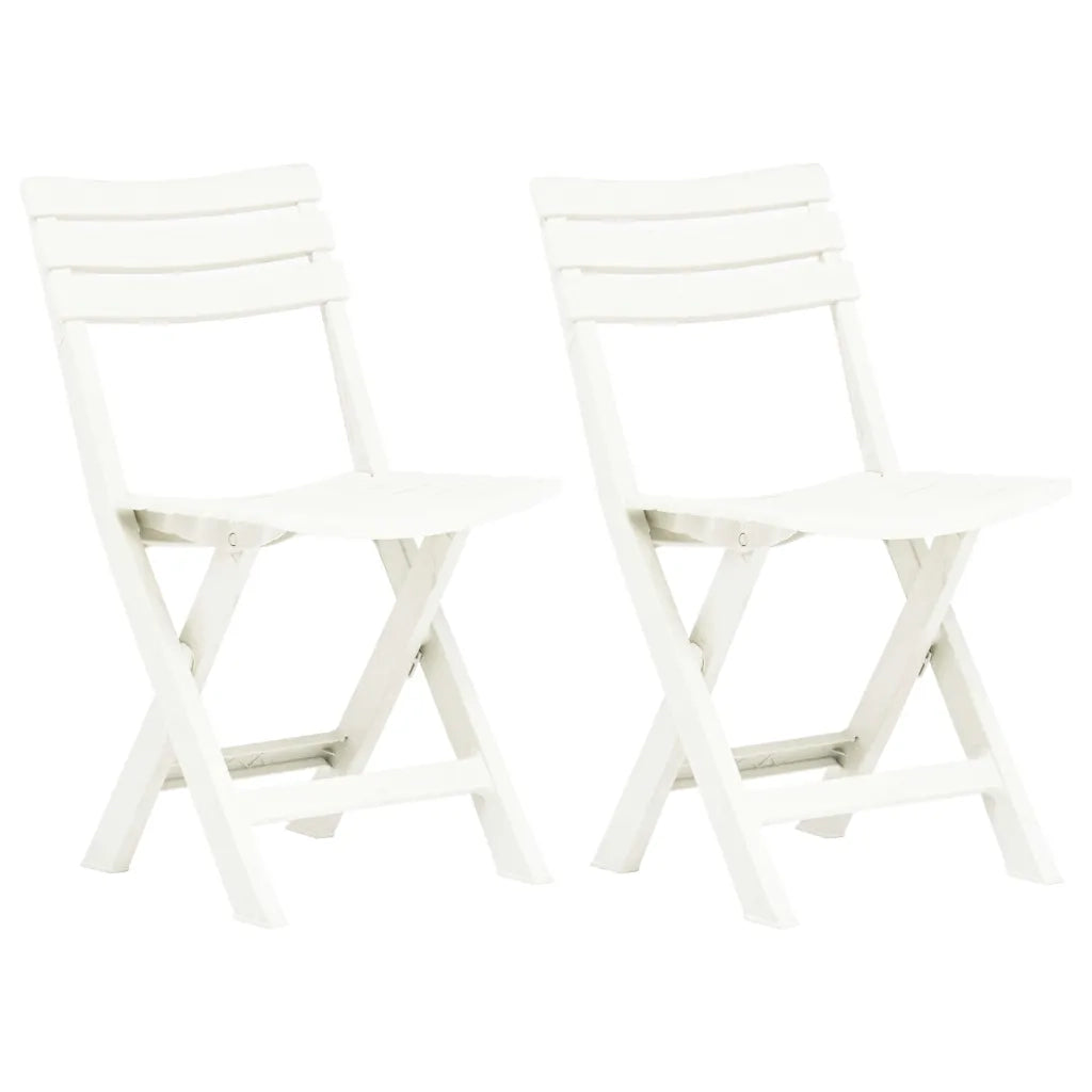 Sedie da Giardino Pieghevoli 2 pz in Plastica Bianche cod mxl 16708