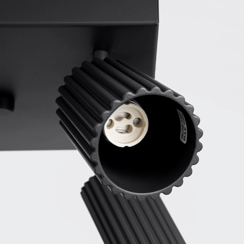 Plafoniera quadrata 25cm nera 4 spot GU10 Pure Lume