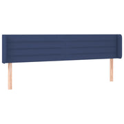 Testiera | Testata ad Orecchio Blu 203x16x78/88cm in Tessuto