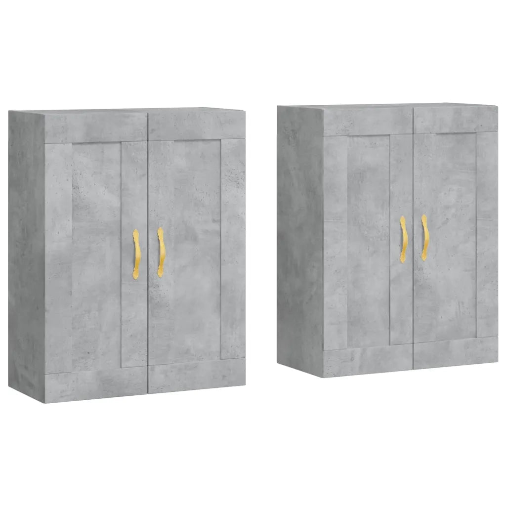 Armadietti a Parete 2 pz Grigio Cemento in Legno Multistratocod mxl 83482