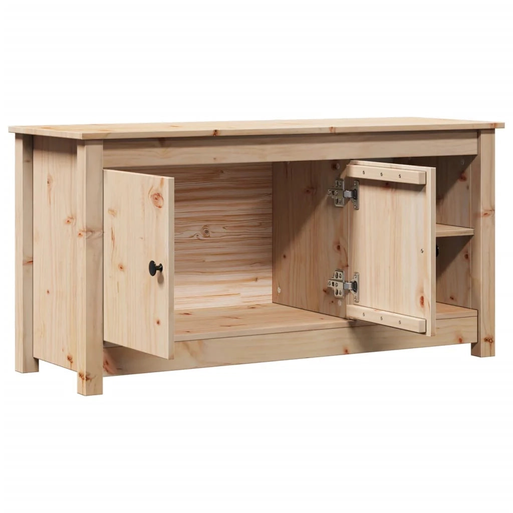 Mobile TV multimediale scaffale TV credenza mobile TV sala da pranzo soggiorno camera da letto 103 x 36,5 x 52 cm legno massello di pino marrone 02_0025625