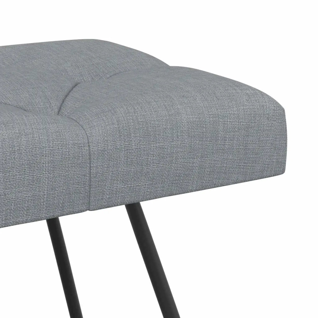 Panchina con bottoni imbottiti Grigio Chiaro 110 x 40 x 46 cm 42038371