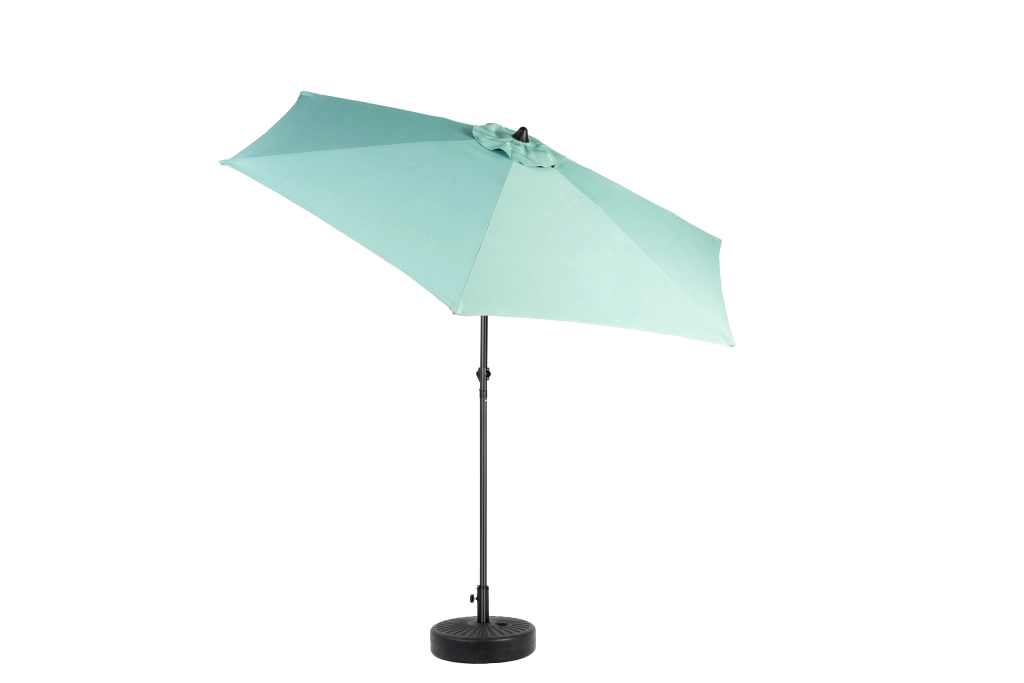 Ombrellone da esterno rettangolare grande, bifacciale, da 2,7 m, con manovella (verde chiaro) (senza base)