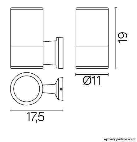 Applique esterna 11 cm E27 argento IP54 SU-MA 7002 Adela