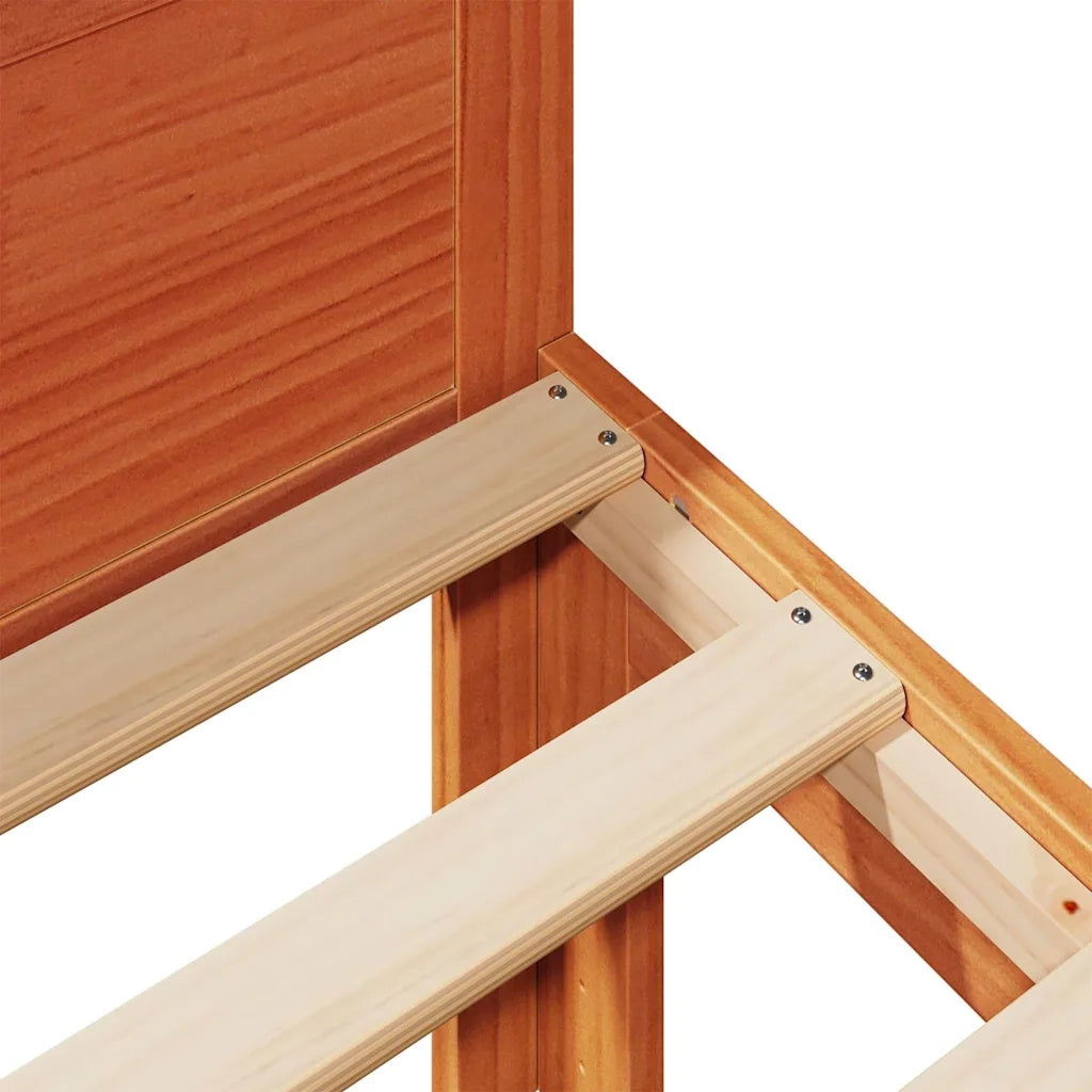 Giroletto senza Materasso Marrone Cera 160x200 cm Legno di Pino 859231