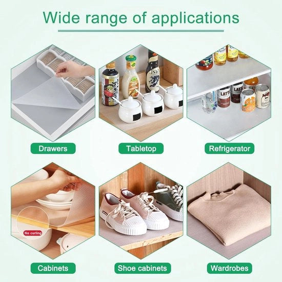 Kit di rivestimento per armadi cucina di alta qualità, set di 50 pezzi, impermeabile, lavabile, antiscivolo - adatto per ante, mensole e armadi - con nastro adesivo a doppia faccia - 30 x 300 cm