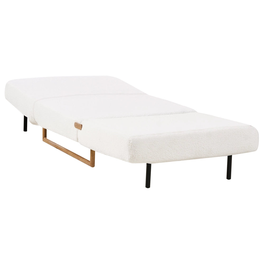 Divano letto singolo Boucle S per 1 persona Pieghevole bianco pieghevole camera ospiti