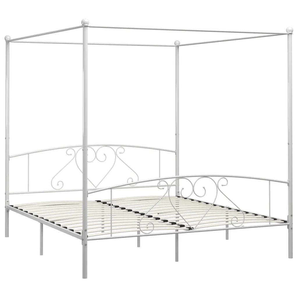 Giroletto Baldacchino senza Materasso Bianco 180x200 cm Metallo 284431