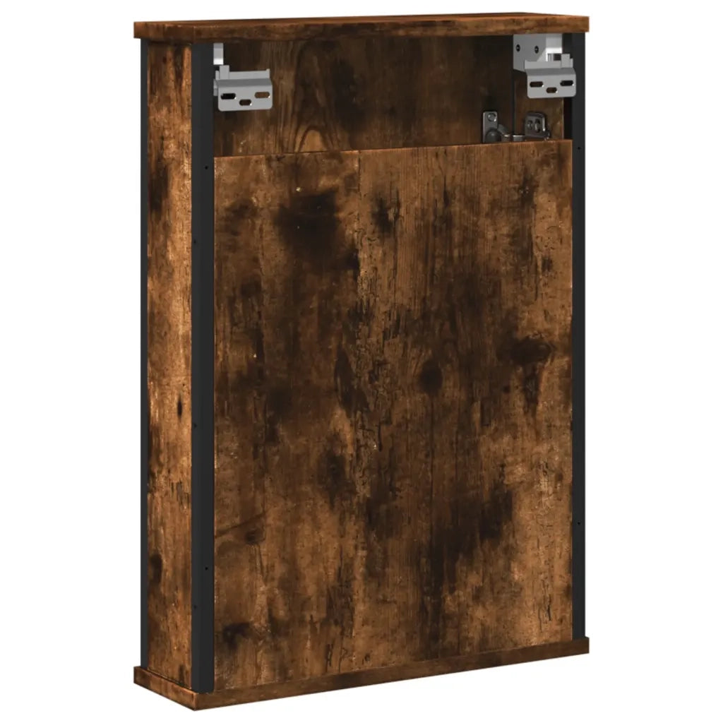 Mobile Bagno Specchio Rovere Fumo 42x12x60 cm Legno Multistrato 842433
