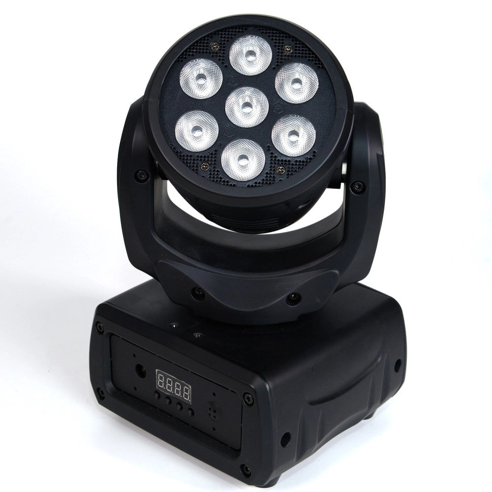 Trade Shop - Proiettore Led Rgb Testa Mobile Rotante Effetti Disco Discoteca 7 Led Wash Dmx -