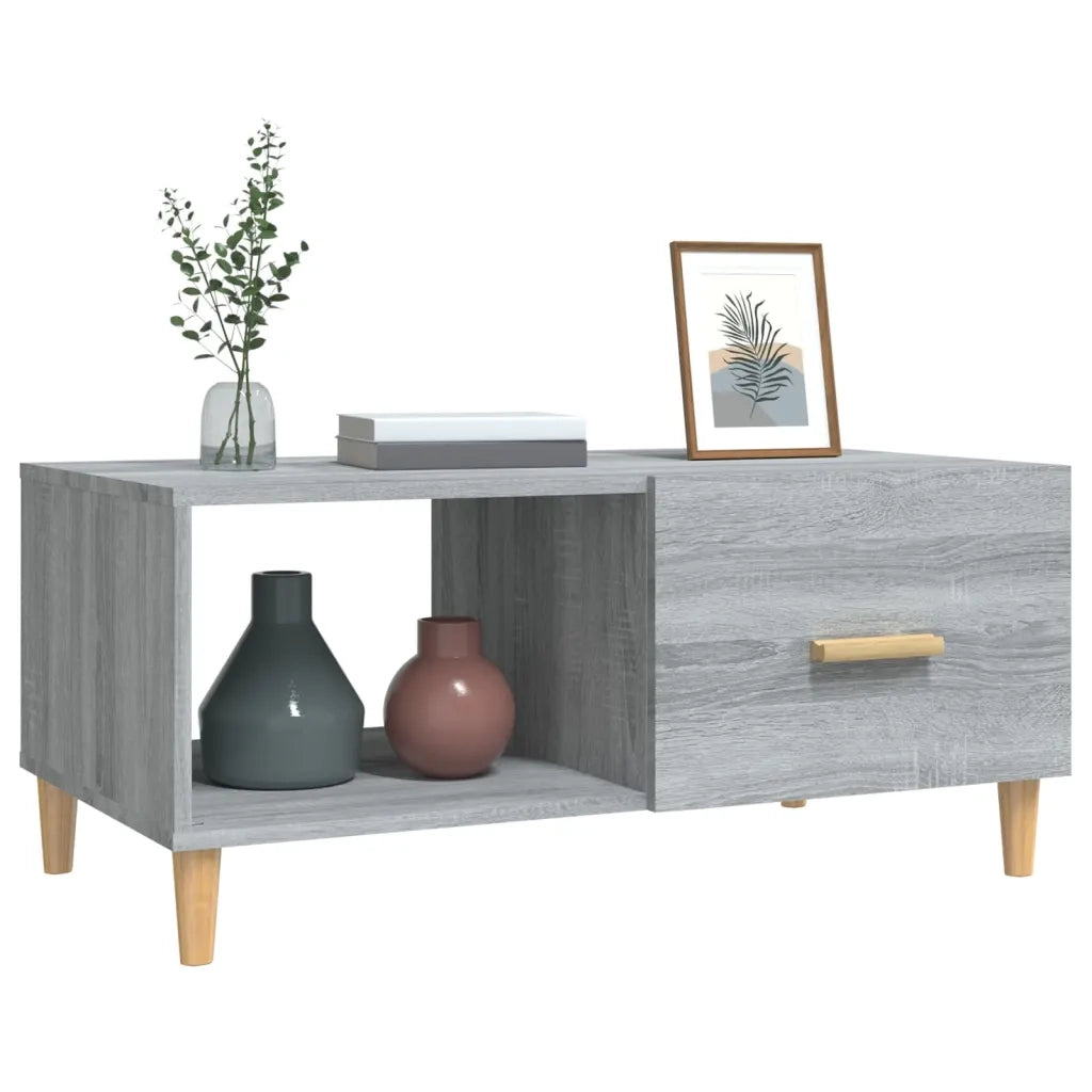 Tavolino Salotto Grigio Sonoma 89,5x50x40 cm Legno Multistrato 817514