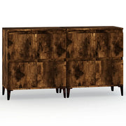 Credenze 2pz | Madia | Buffet da pranzo | Armadio da pranzo Rovere Fumo 60x35x70 cm in Legno Multistrato