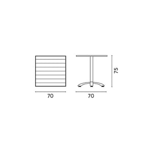 Tavolo Calipso MOIA in alluminio con piano a doghe - tortora