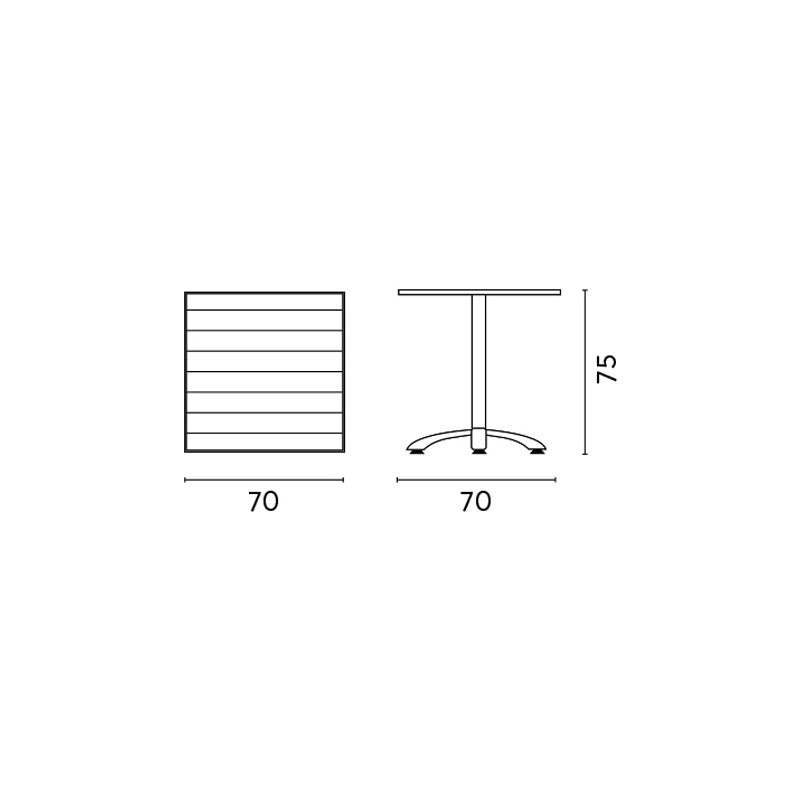 Tavolo Calipso MOIA in alluminio con piano a doghe - tortora