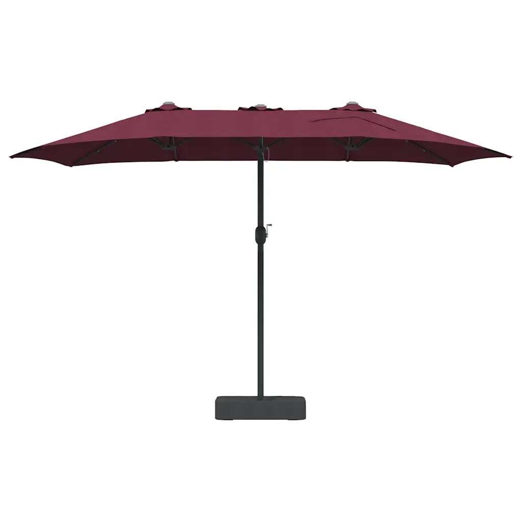 vidaXL Ombrello da giardino Rosso bordò 385 x 209 x 244 cm Tessuto