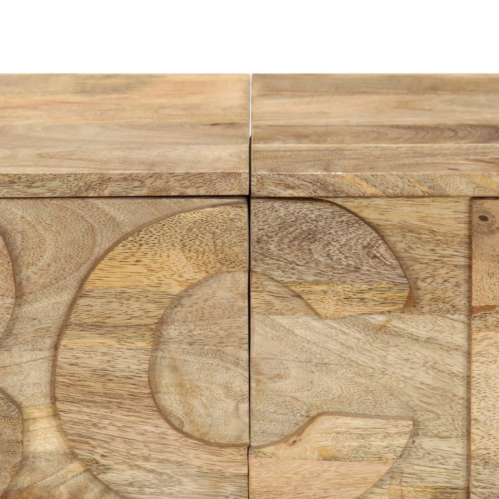 Credenza consolle contenitore mobile alfabetico con 6 cassetti 120 cm legno massello di mango marrone 4402213