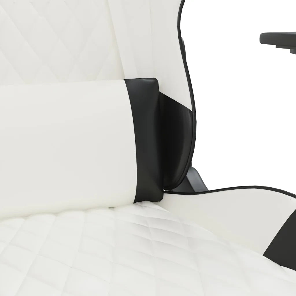 Sedia da Gaming Massaggiante Bianco e Nero in Similpelle cod mxl 65154