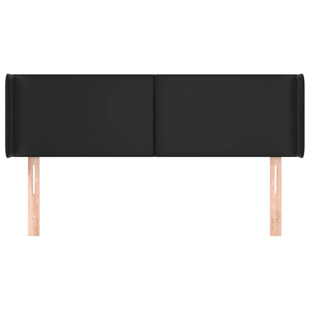Testiera | Testata ad Orecchio Nera 147x16x78/88 cm in Similpelle