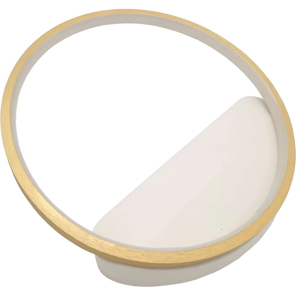 Trade Shop - Applique Parete Led 14w Cerchio Oro Lampada Tonda Design Moderno Luce 4000k 71255 -