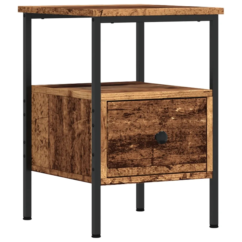 Comodini Legno Antico 2 pz 34x36x50 cm in Legno Multistrato