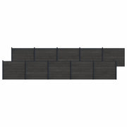 Pannello di Recinzione 10 pcs WPC e Alluminio Nero