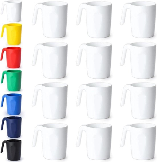 Set di tazze in cellulosa da 12 pezzi - Resistenti alle urti, riutilizzabili, leggere - Adatti per viaggi - Tazze per caffè espresso - Resistenti al microonde e al lavastoviglie