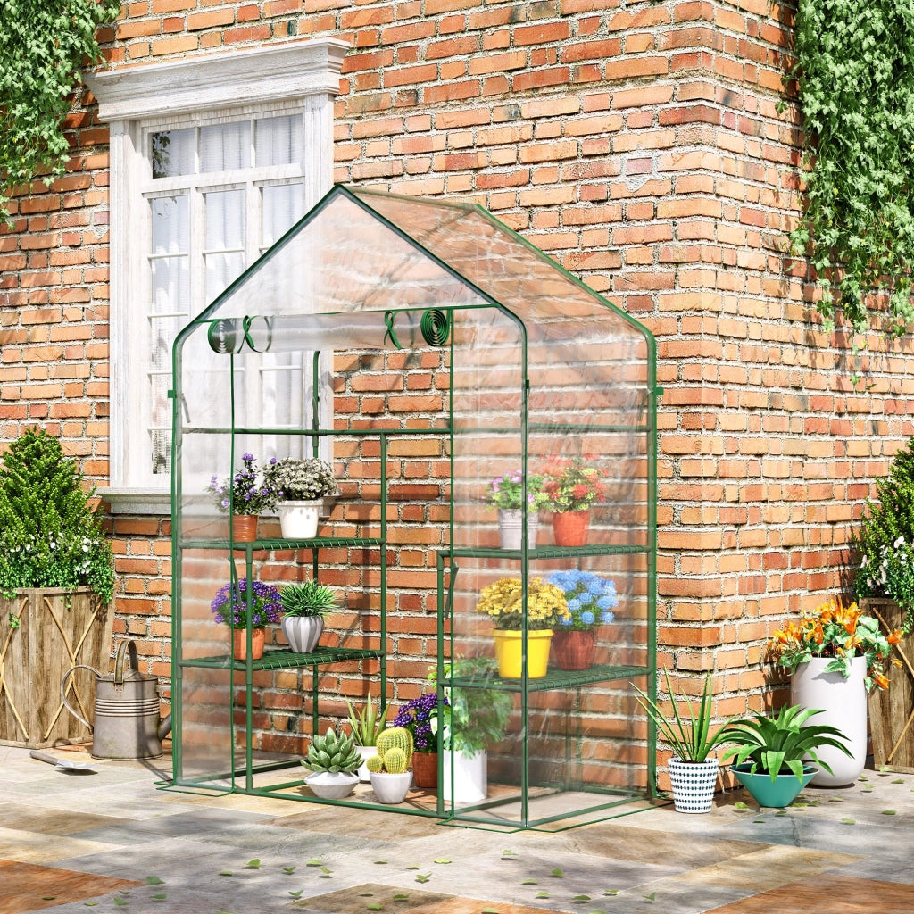 Serra da giardino con scaffali ¨C zephmum ¨C 142x73x195 cm verde trasparente