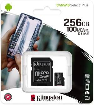 Kingston technology scheda micsdxc canvas select plus 100r a1 c10 da 256gb + adattatore - SDCS2/256GB