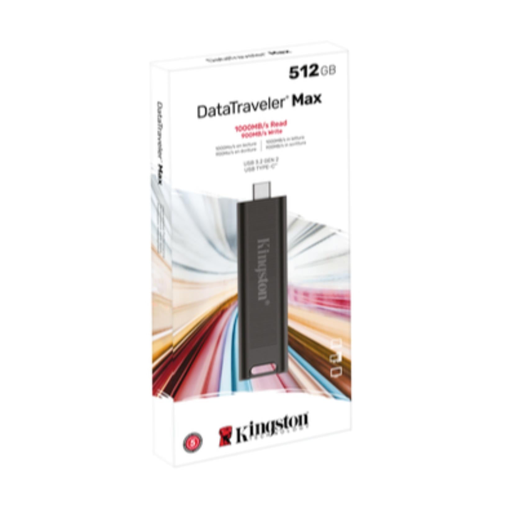 Kingston technology datatraveler 512gb max 1000r/900w usb 3.2 gen 2 - DTMAX/512GB