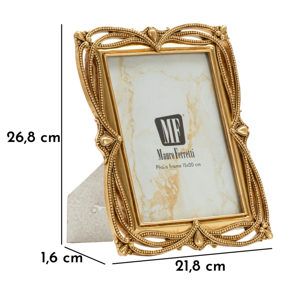 Cornice Line 21,8x1,6x26,8 cm in Resina e Vetro Oro