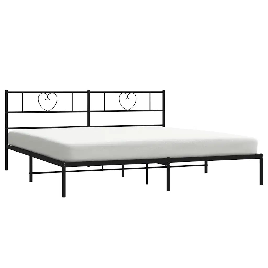 Giroletto con Testiera in Metallo Nero 193x203 cm 355469