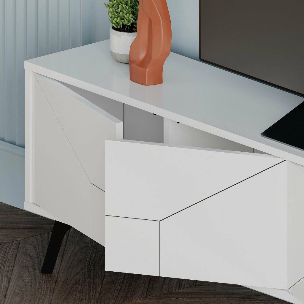 Olgadikiev, Mobile Porta tv un Ripiano, 180x30x50h cm Bianco