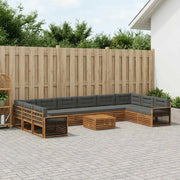 Set divani con cuscino 11 pcs Legno di Acacia Massello