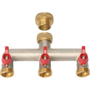 PRESA A RUBINETTO OTTONE 3 USCITE FILETTATE STARS  3/4F