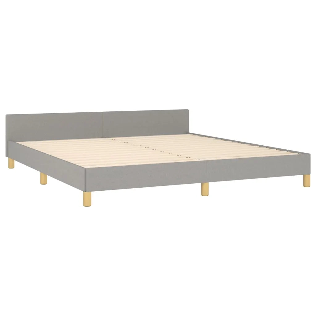 Giroletto con Testiera-Struttura Letto con testiera Grigio Chiaro 180x200 cm in Tessuto